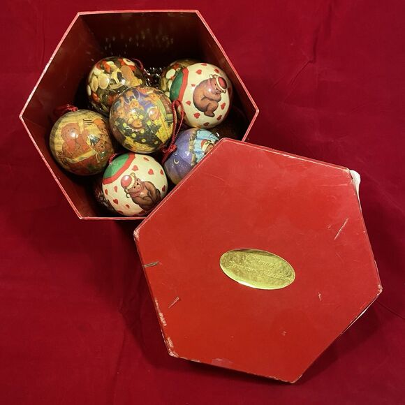 12 Vintage Christmas Ornaments JC Penney Paper Mache w original box - Picture 5 of 5
